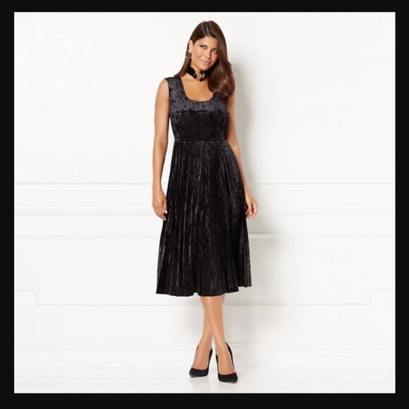 eva mendes for New York & Company Dresses & Skirts - Pleated Crushed Velvet Dress